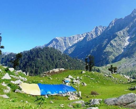 Trekkers exploring the high altitude trails around Dharamshala and Triund